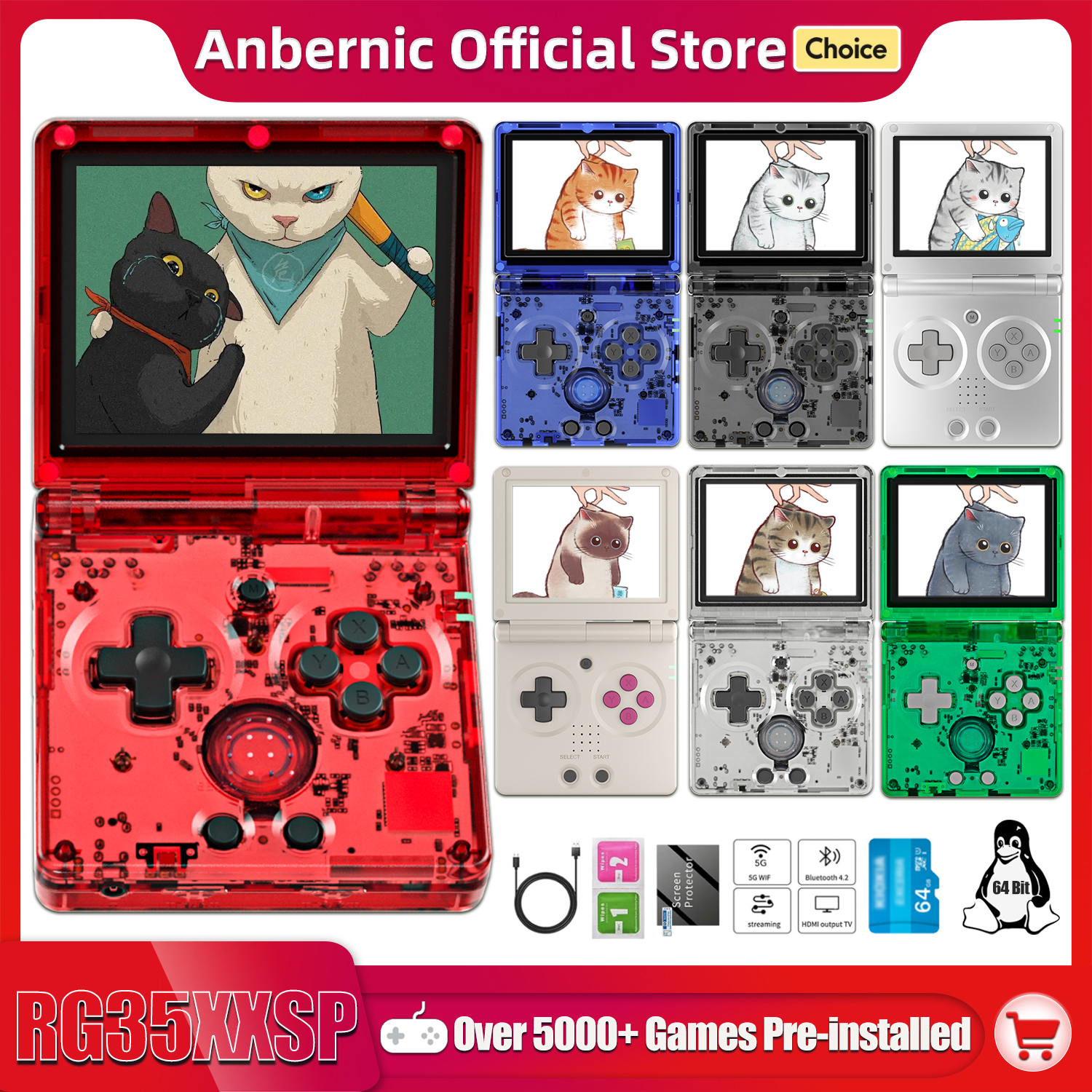 Retro Gaming Emulator Console - Anbernic NEW RG35XXSP Flip Handheld Game