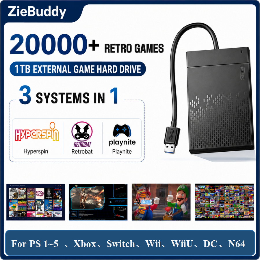 Retro Gaming Monitor - 1TB Retro Gaming HDD 20000+ Retro