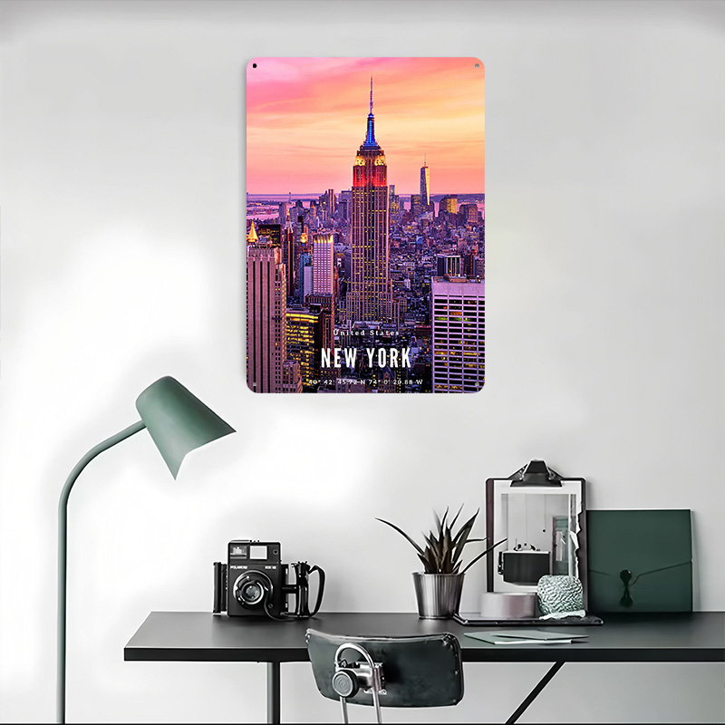 New York City Skyline Poster C - Retro Gaming York avaliação e preço