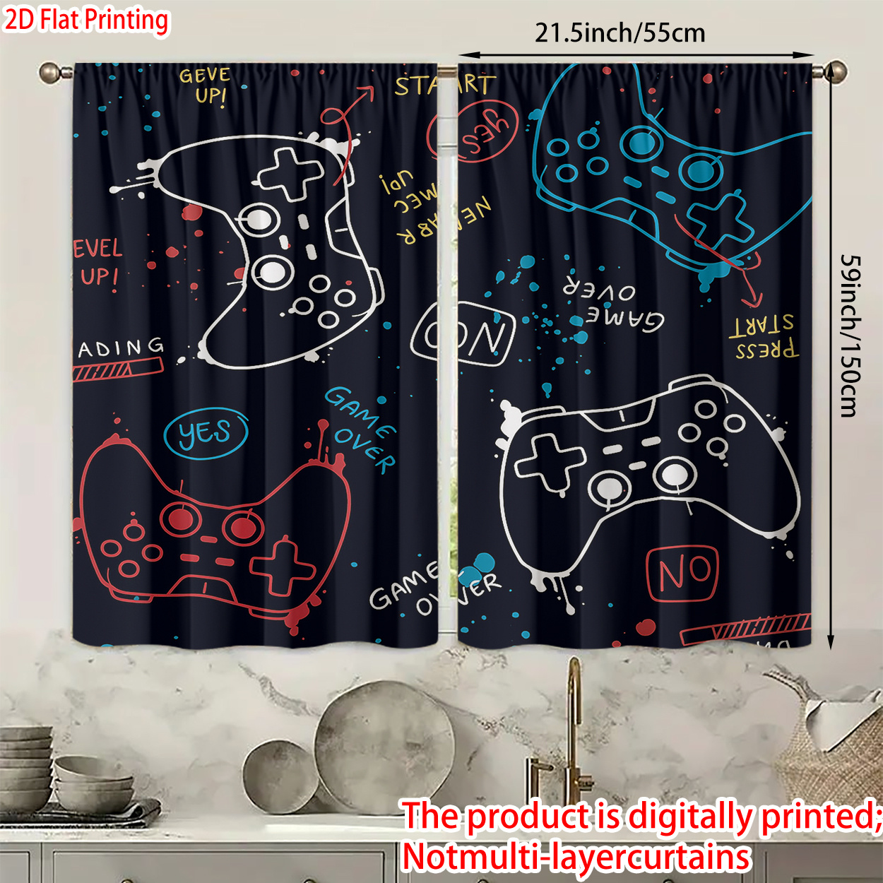 Funny Gaming Curtains Video Ga - Retro Gaming Youtube avaliação e preço