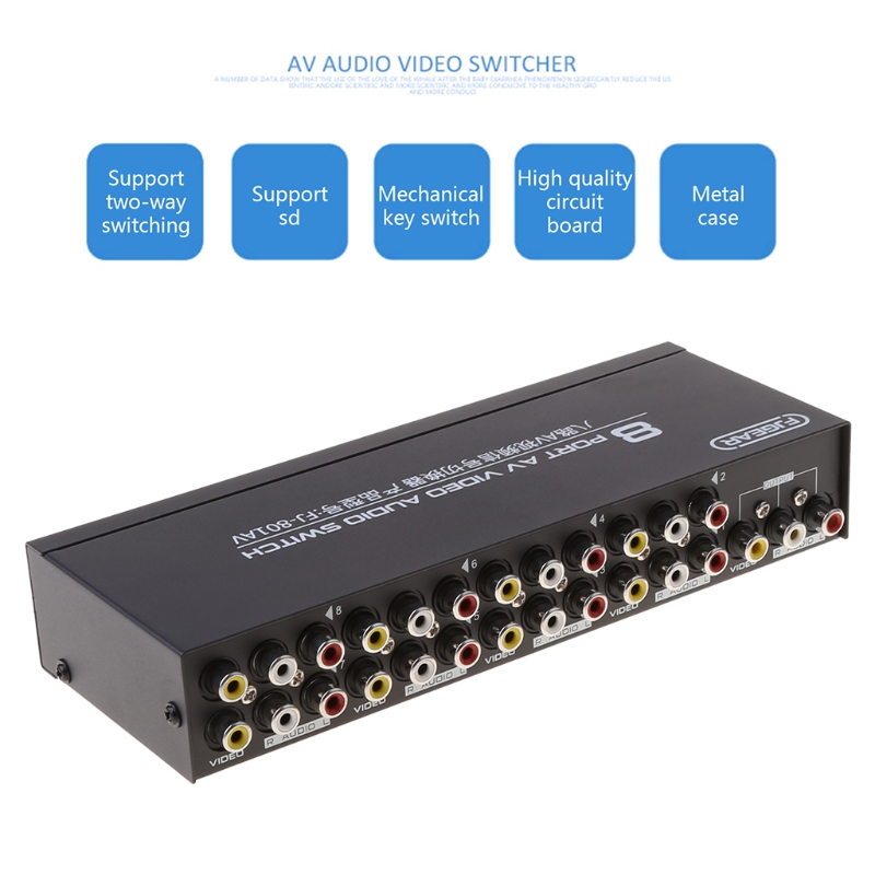 8-Way AV Switch RCA Switcher 8 - Composite Rca Cable avaliação e preço