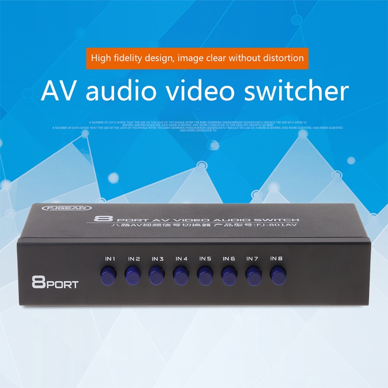 8-Way AV Switch RCA Switcher 8 - Composite Rca Cable avaliação e preço