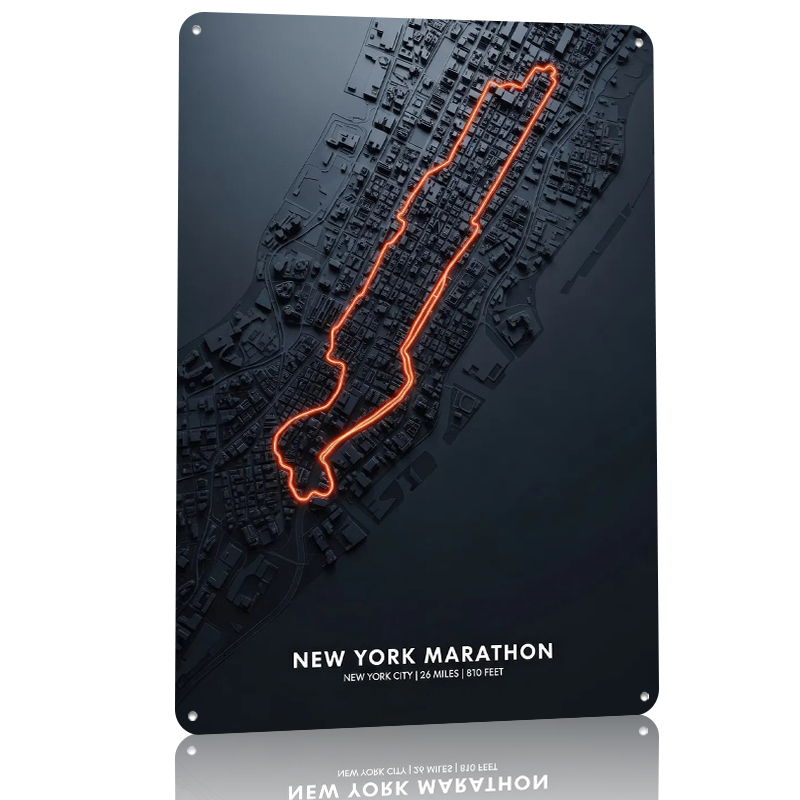 New York Marathon Map Tin Post - Retro Gaming York avaliação e preço