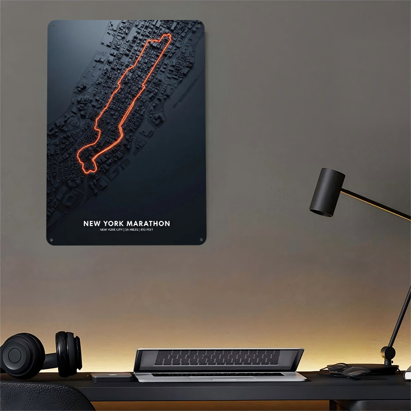 New York Marathon Map Tin Post - Retro Gaming York avaliação e preço