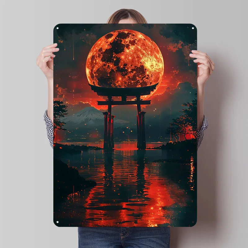 Blood Moon Torii Sign Printing - Retro Gaming At avaliação e preço