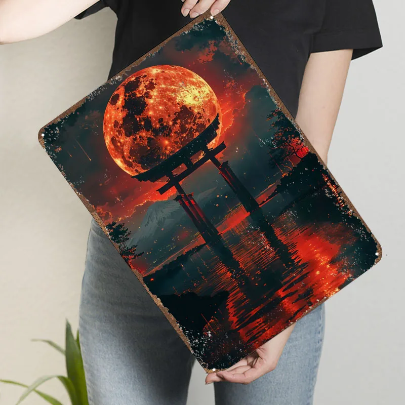 Blood Moon Torii Sign Printing - Retro Gaming At avaliação e preço