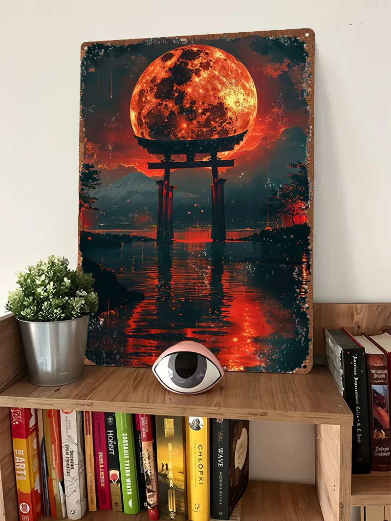 Blood Moon Torii Sign Printing - Retro Gaming At avaliação e preço