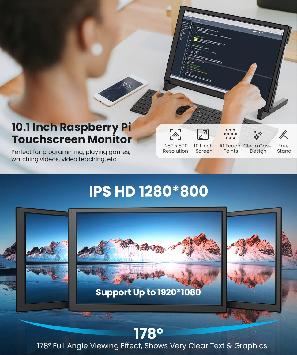 Portable HD 1280X800 Capacitiv - Retro Gaming Monitor avaliação e preço