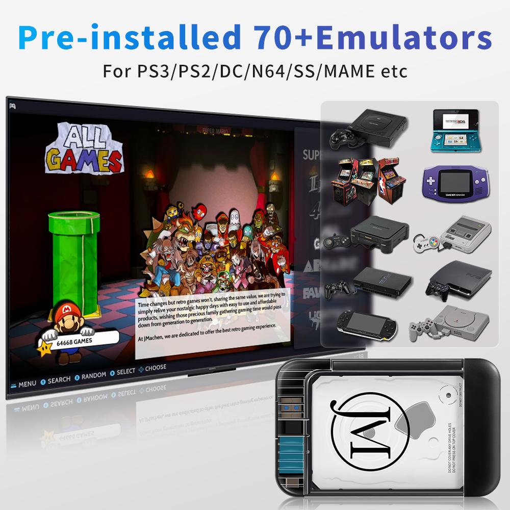 RETROBAT Portable 500G Gaming  - Retro Gaming Emulator Console avaliação e preço