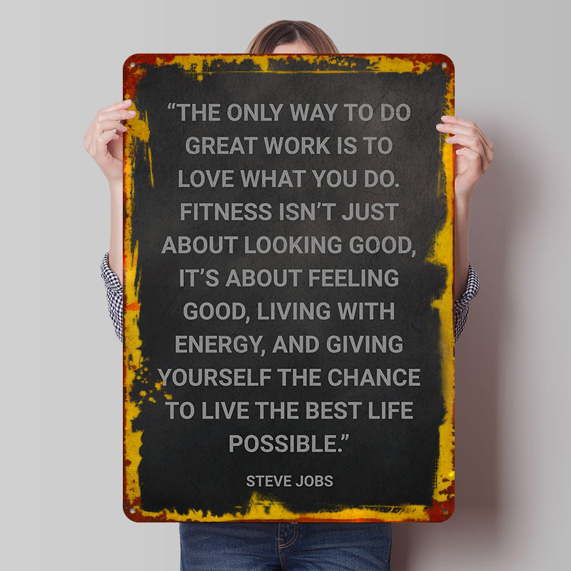 Steve Jobs Fitness Quote Metal - Retro Gaming At avaliação e preço