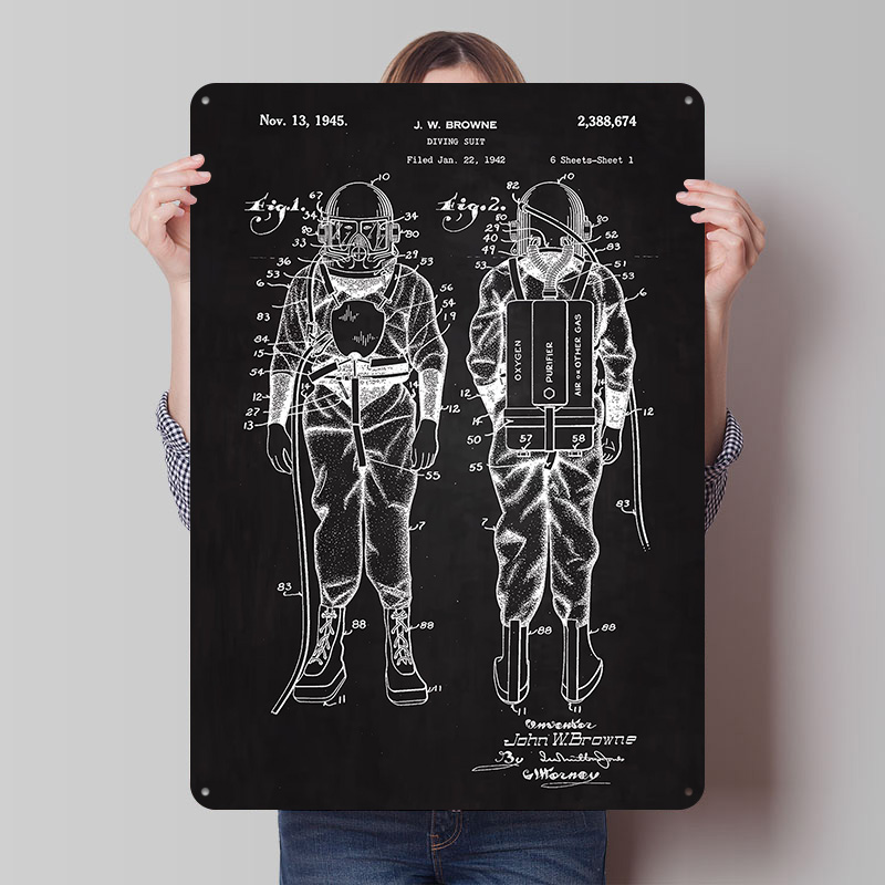 1945 Diving Suit Patent Metal  - Retro Gaming At avaliação e preço