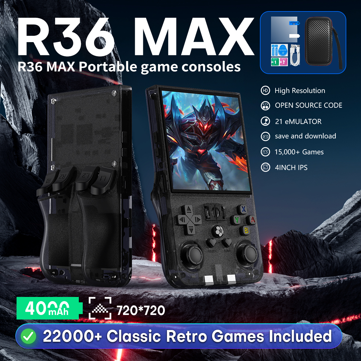 Open Source R36MAX Portable Vi - Retro Gaming Emulator Console avaliação e preço