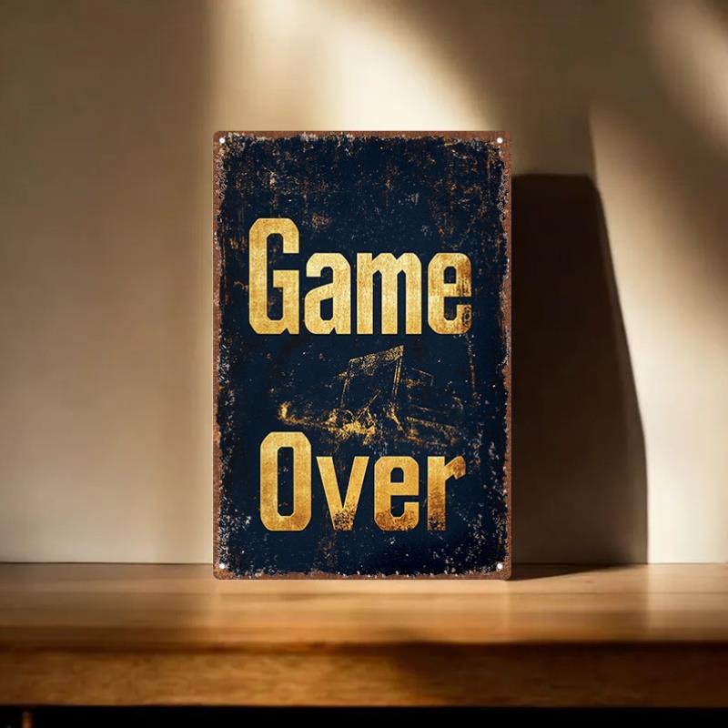 Vintage Game Over Metal Tin Si - Retro Gaming Games avaliação e preço