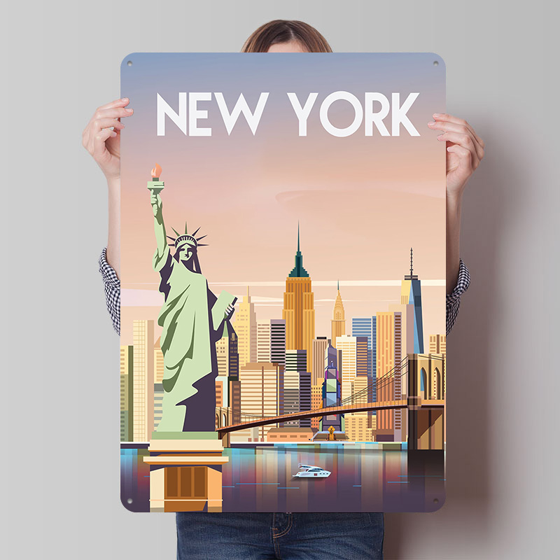 New York Metal Poster Custom W - Retro Gaming York avaliação e preço