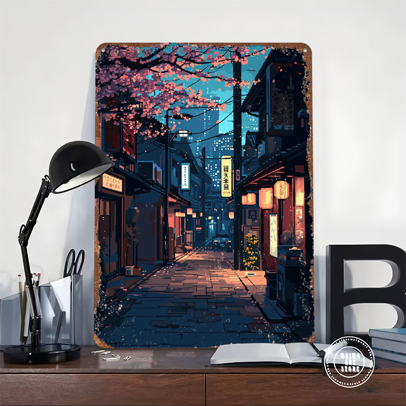 Tokyo Japan Pixel Art Tin Plaq - Retro Gaming Tokyo avaliação e preço