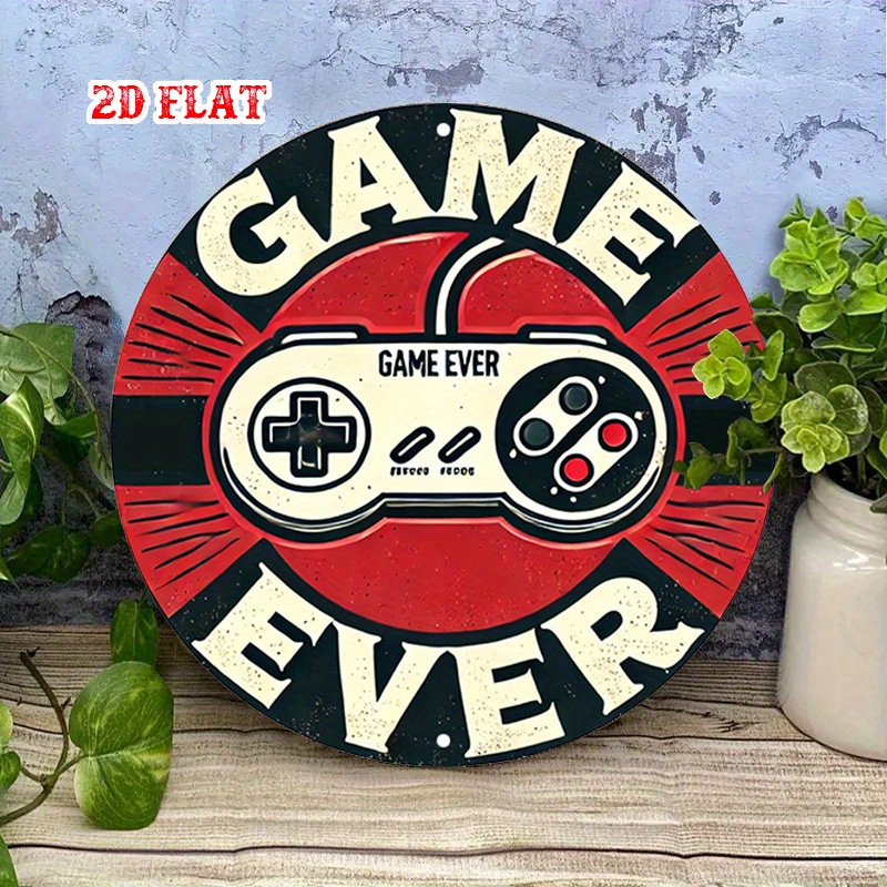 2D Flat 1pc Retro Gaming Round - Retro Gaming Games avaliação e preço