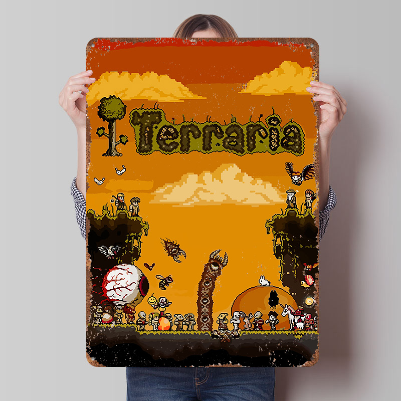 Terraria Pixel Art Game Printe - Retro Gaming At avaliação e preço