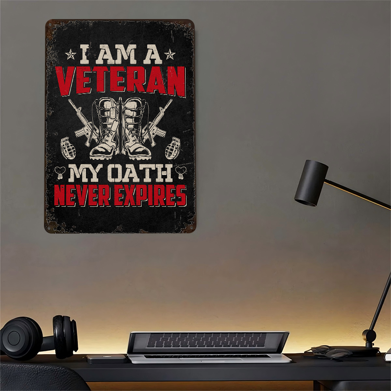 Veteran Military Quote Metal P - Retro Gaming At avaliação e preço