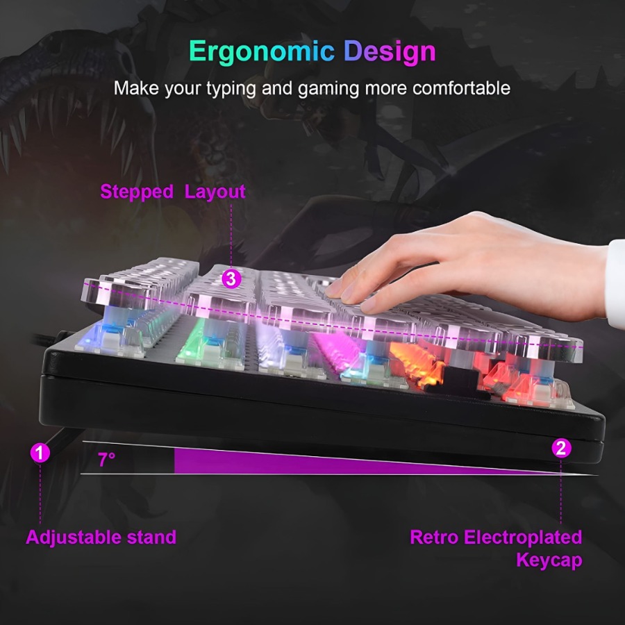 Mechanical Gaming Keyboard Typ - Retro Gaming Windows avaliação e preço
