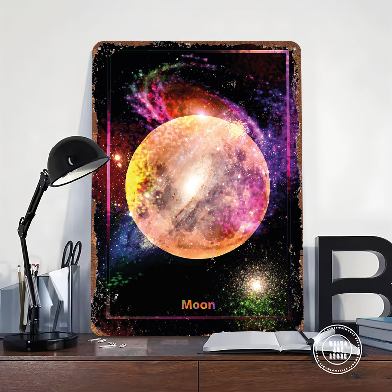 Colorful Moon in Space Metal P - Retro Gaming Space avaliação e preço