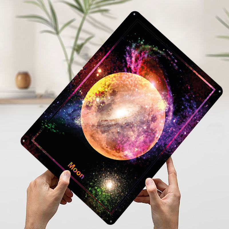 Colorful Moon in Space Metal P - Retro Gaming Space avaliação e preço