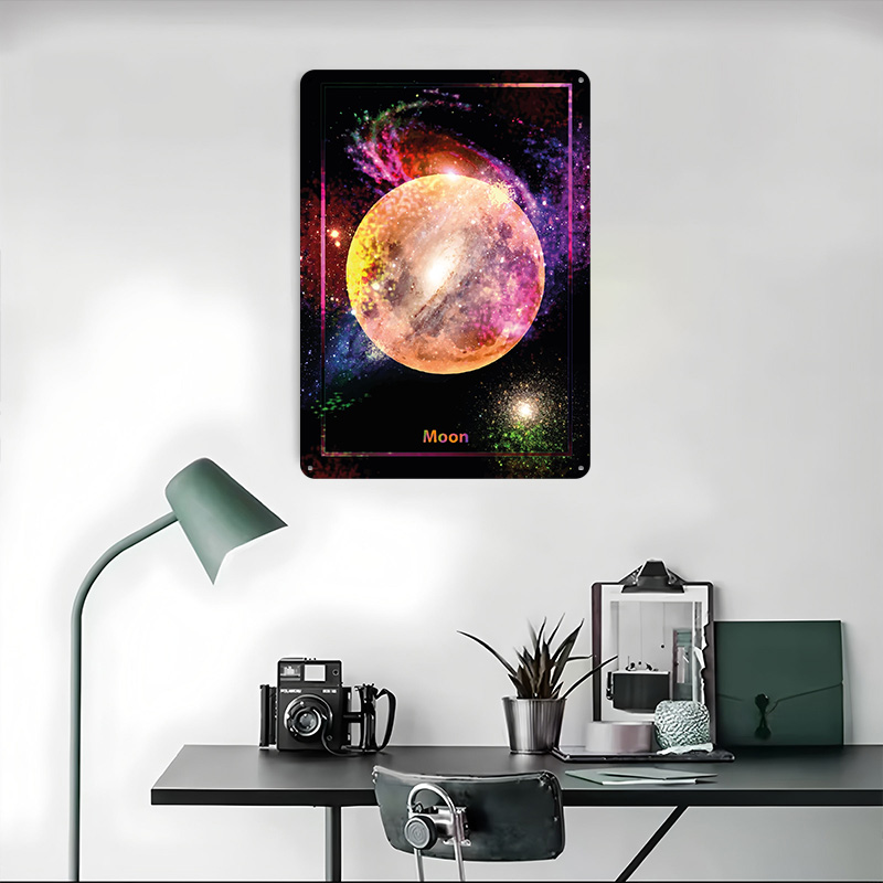 Colorful Moon in Space Metal P - Retro Gaming Space avaliação e preço