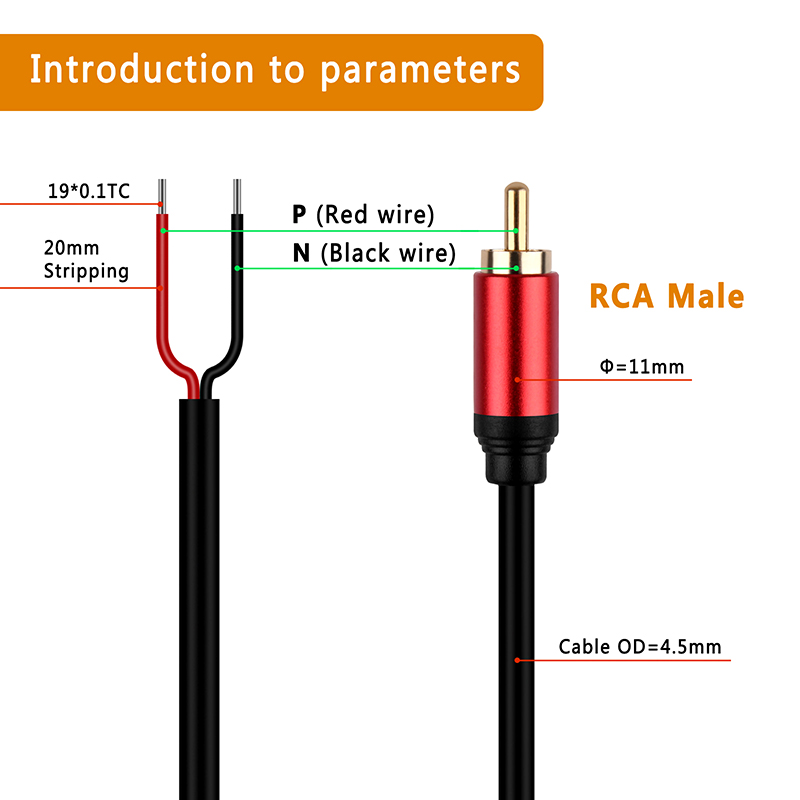 Speaker Wire RCA Male Plug Jac - Composite Rca Cable avaliação e preço