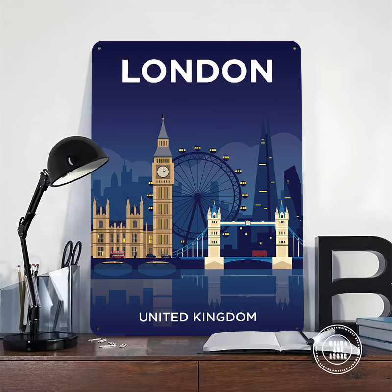 London Skyline At Night Poster - Retro Gaming At avaliação e preço