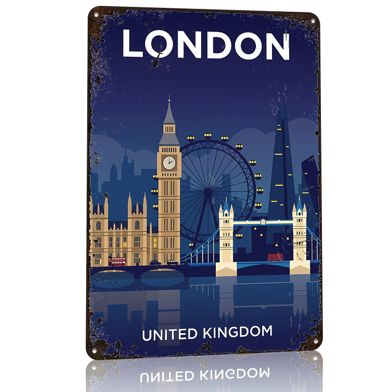 London Skyline At Night Poster - Retro Gaming At avaliação e preço
