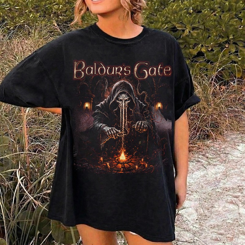 Vintage 90s Baldurs Gate 3 T-S - Retro Gaming T Shirts avaliação e preço