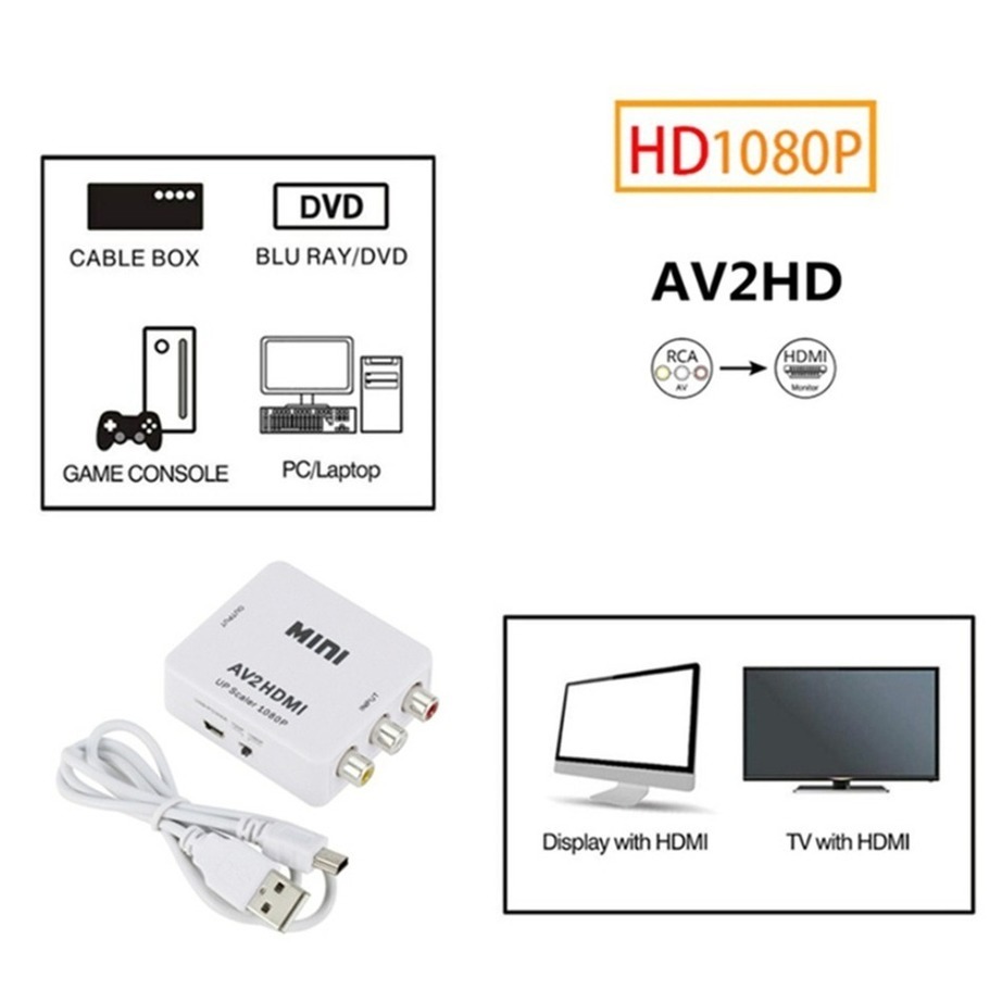 RCA AV To HDMI-compatible Comp - Composite Rca Cable avaliação e preço