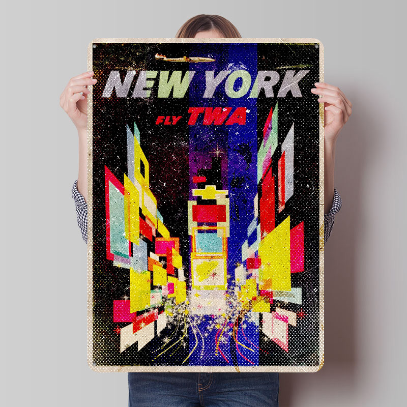 New York Fly TWA Tinplate Post - Retro Gaming York avaliação e preço