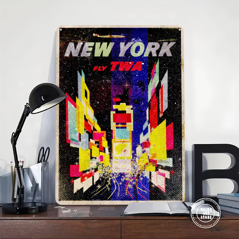 New York Fly TWA Tinplate Post - Retro Gaming York avaliação e preço