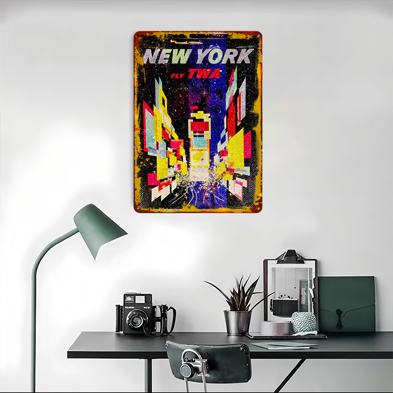 New York Fly TWA Tinplate Post - Retro Gaming York avaliação e preço
