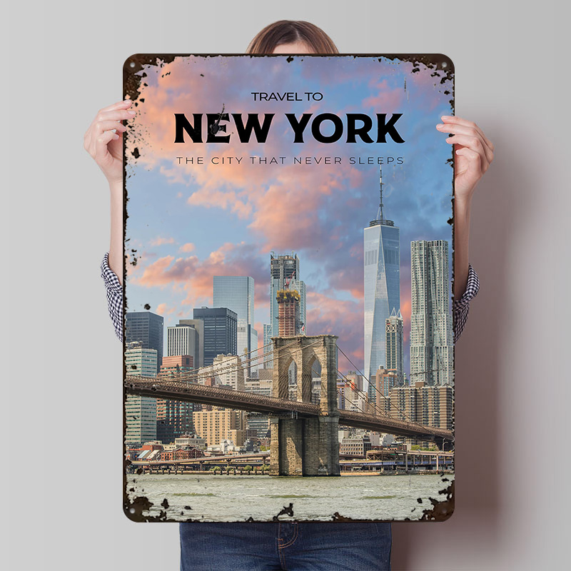 New York Travel Print Poster C - Retro Gaming York avaliação e preço