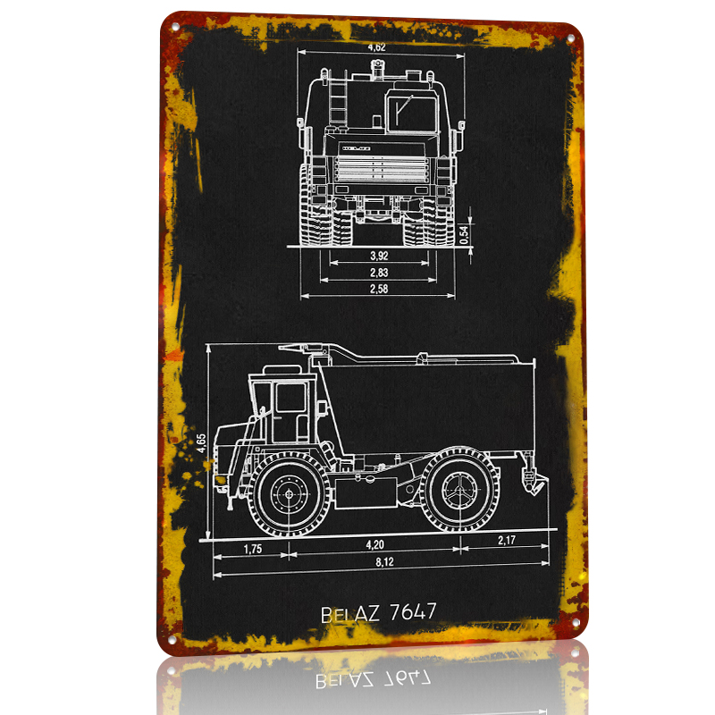 BelAZ 7647 Metal Poster Wall A - Retro Gaming At avaliação e preço