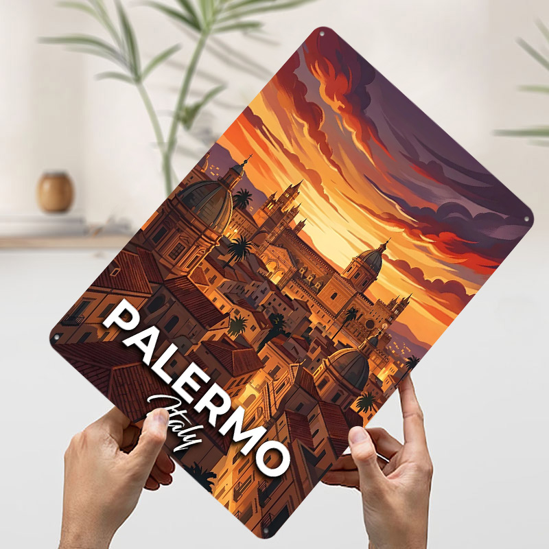 Palermo Italy Cityscape At Sun - Retro Gaming At avaliação e preço