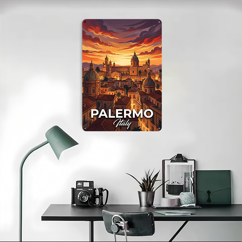 Palermo Italy Cityscape At Sun - Retro Gaming At avaliação e preço