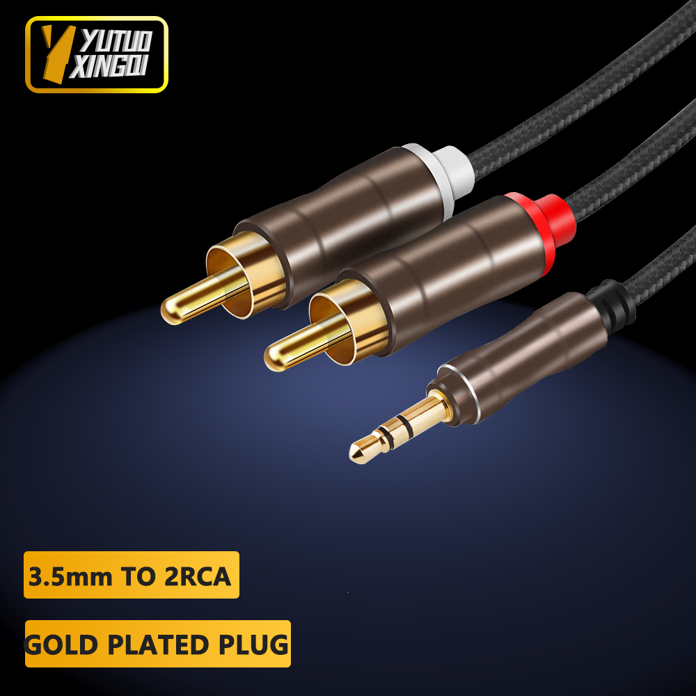 3.5 mm To 2RCA Double Lotus Au - Composite Rca Cable avaliação e preço